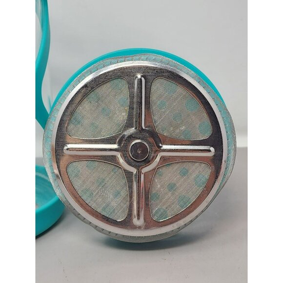 Aqua Blue French Press Coffee Maker Glass & Plastic Easy Pour Spout - Picture 9 of 11